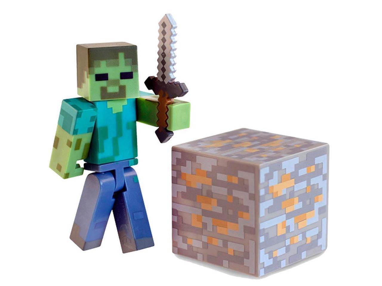 Minecraft игрушки. Фигурки майнкрафт Jazwares. Майнкрафт зомби фигрука. Зомби майнкрафт игрушка. Minecraft фигурка Стив.