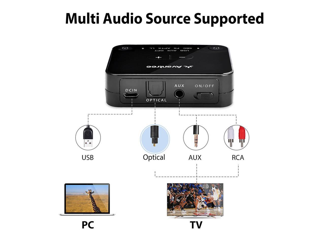 Avantree Audikast aptX Low Latency Bluetooth 4.2 Audio Transmitter for TV PC 