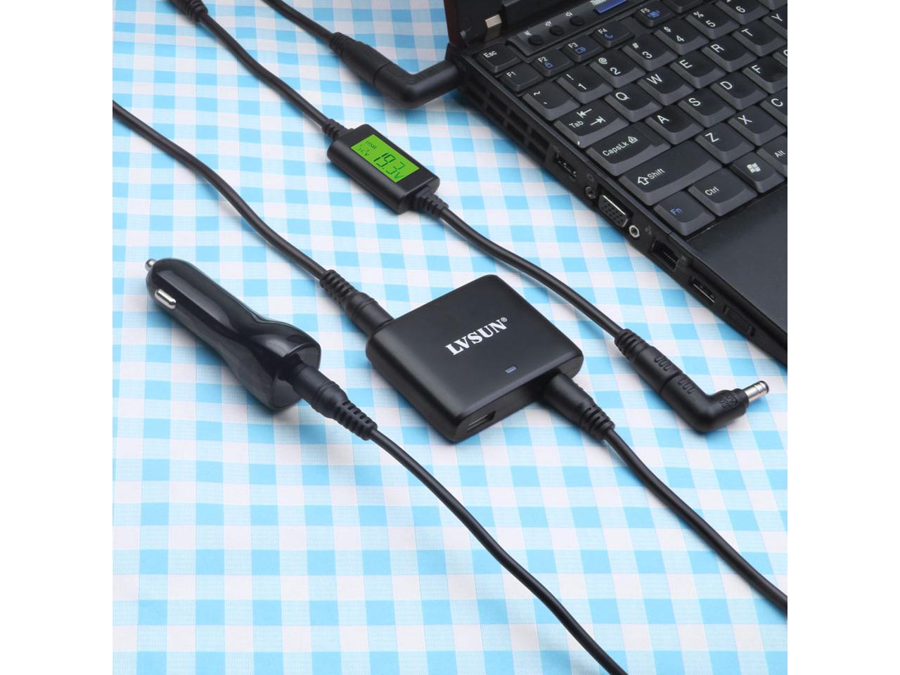 Lvsun Ultra Small 90w Laptop Dc Car Power Adapter Cigarette Lighter