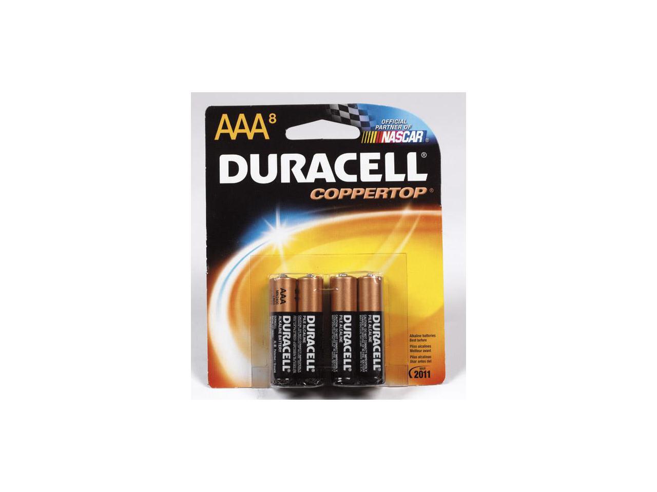 DURACELL MN2400B8Z Duracell CopperTop AAA Alkaline Battery, 8 PK, 1.5VDC