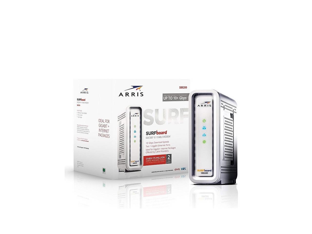 ARRIS SURFboard SB8200 DOCSIS 3.1 Gigabit Cable Modem, Approved For Cox ...