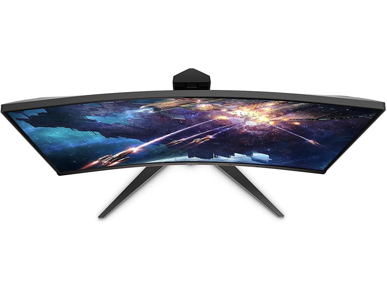 Aoc C24g1a 24 Curved Frameless Gaming Monitor Fhd 19x1080 1500r Va 1ms Mprt 165hz 144hz Supported Freesync Premium Height Adjustable Newegg Com