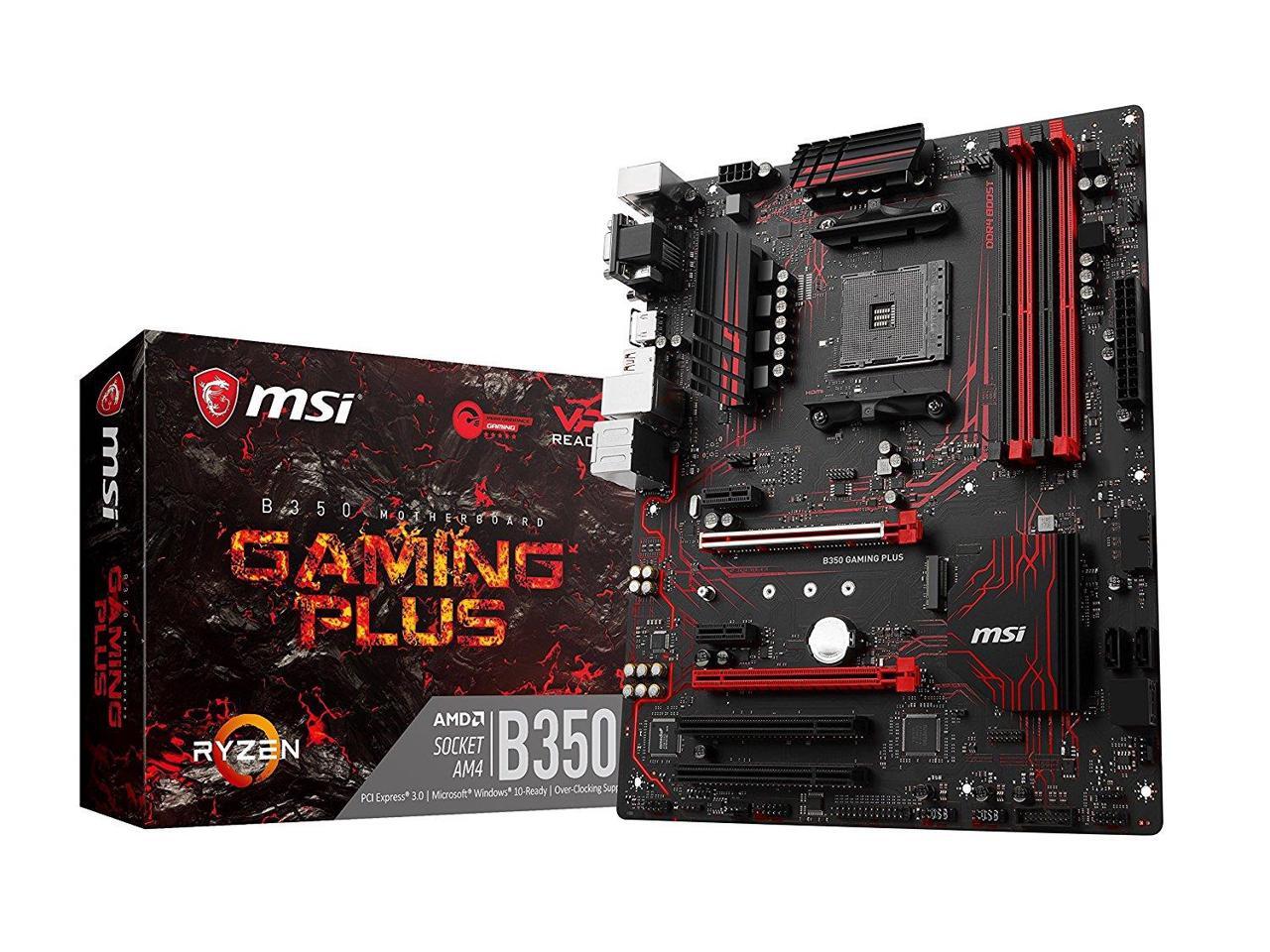 MSI Motherboard B350 GAMING PLUS AMD RYZEN AM6 AMD B350 Chipset 64GB 2