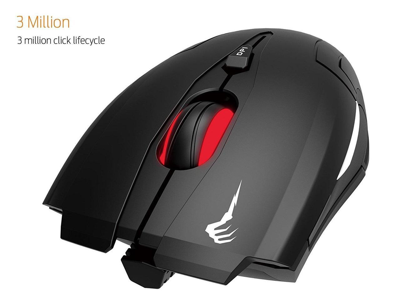 GAMDIAS Optical Gaming Mouse with 3200 DPI Sensor, 2 Smart Buttons and