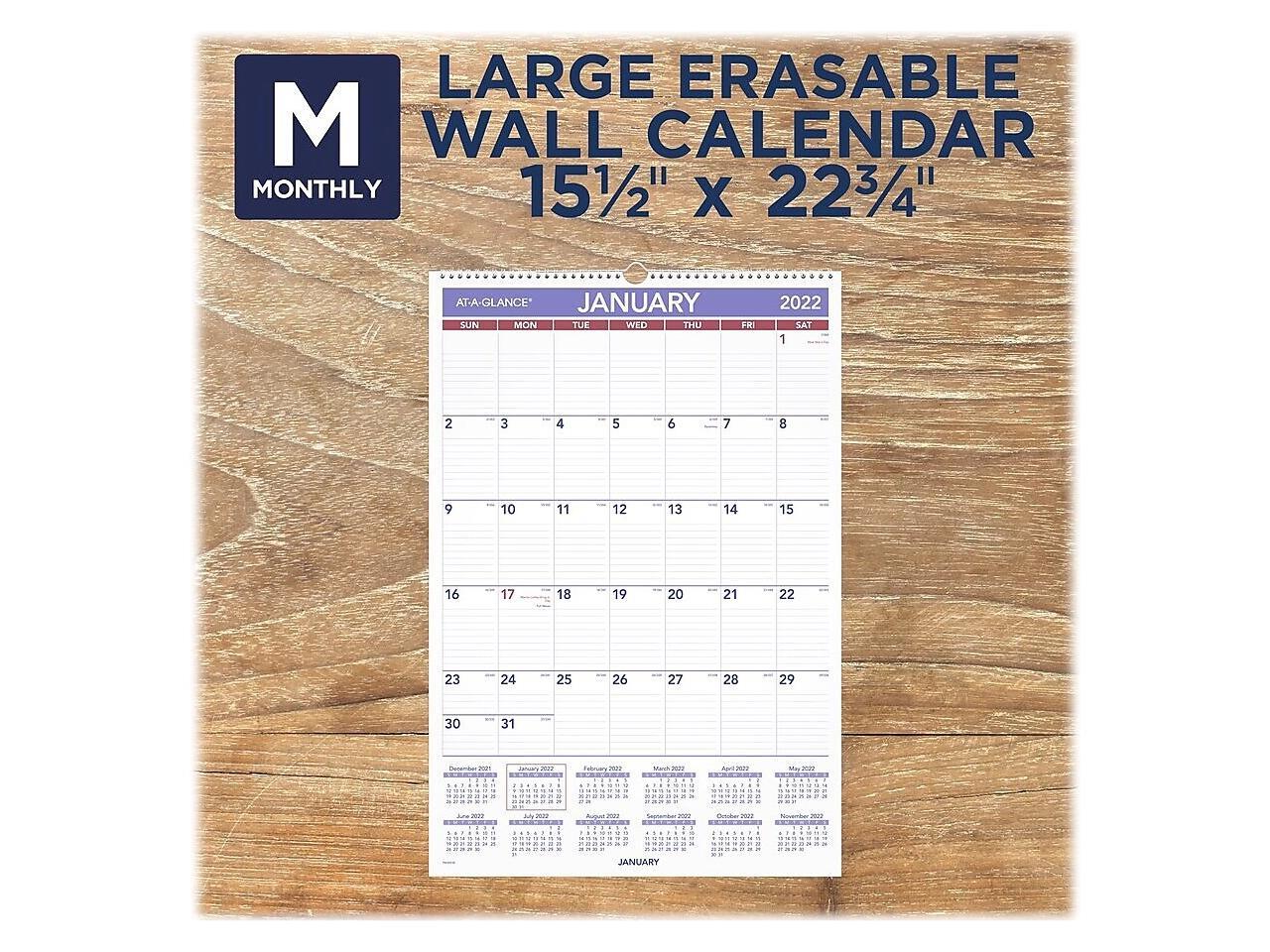 AT A GLANCE 2021 2023 27 X 12 Three Month Calendar Contemporary White 