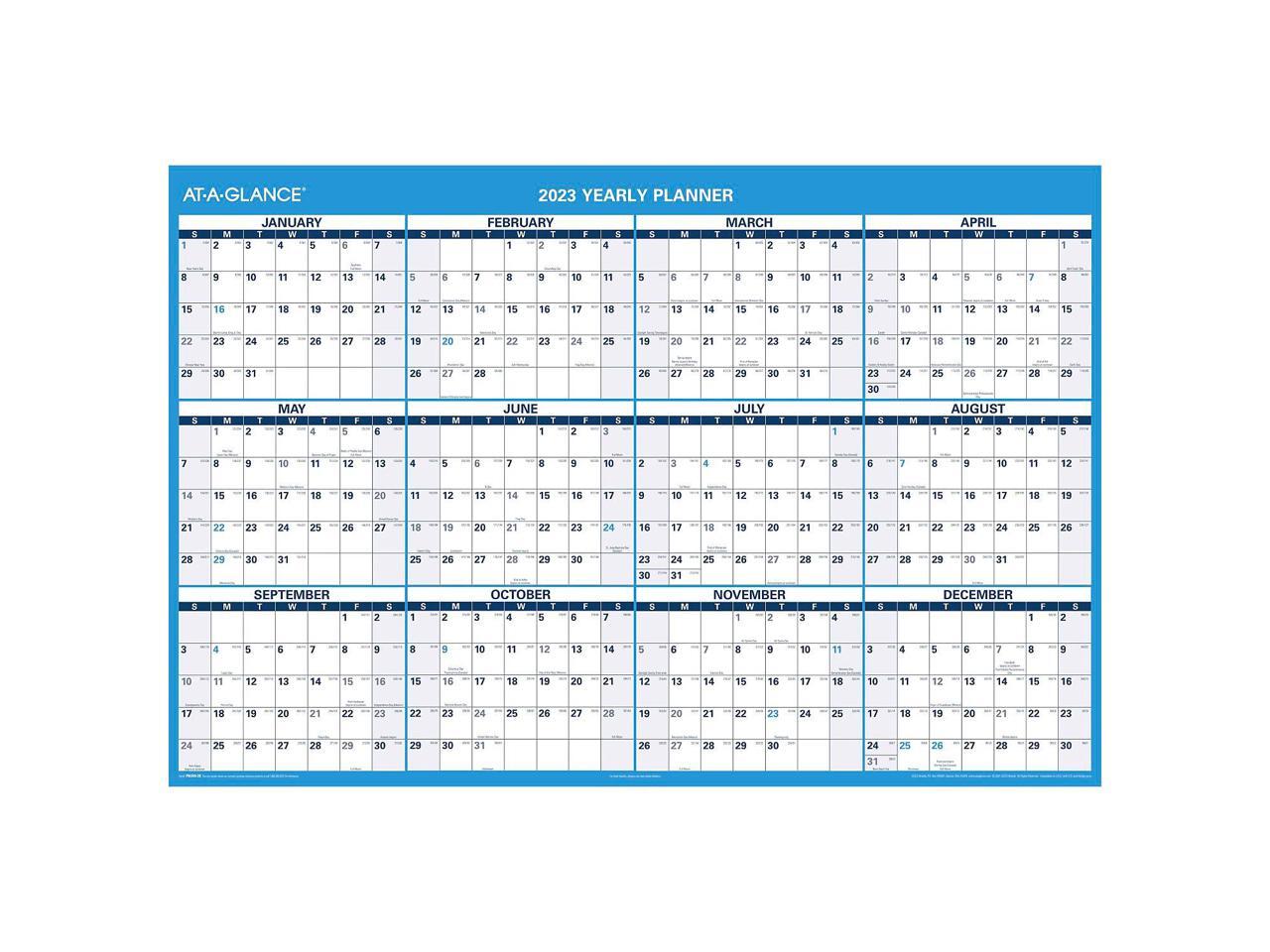 2023 AT A GLANCE 32 X 48 Yearly Dry Erase Wall Calendar Reversible 