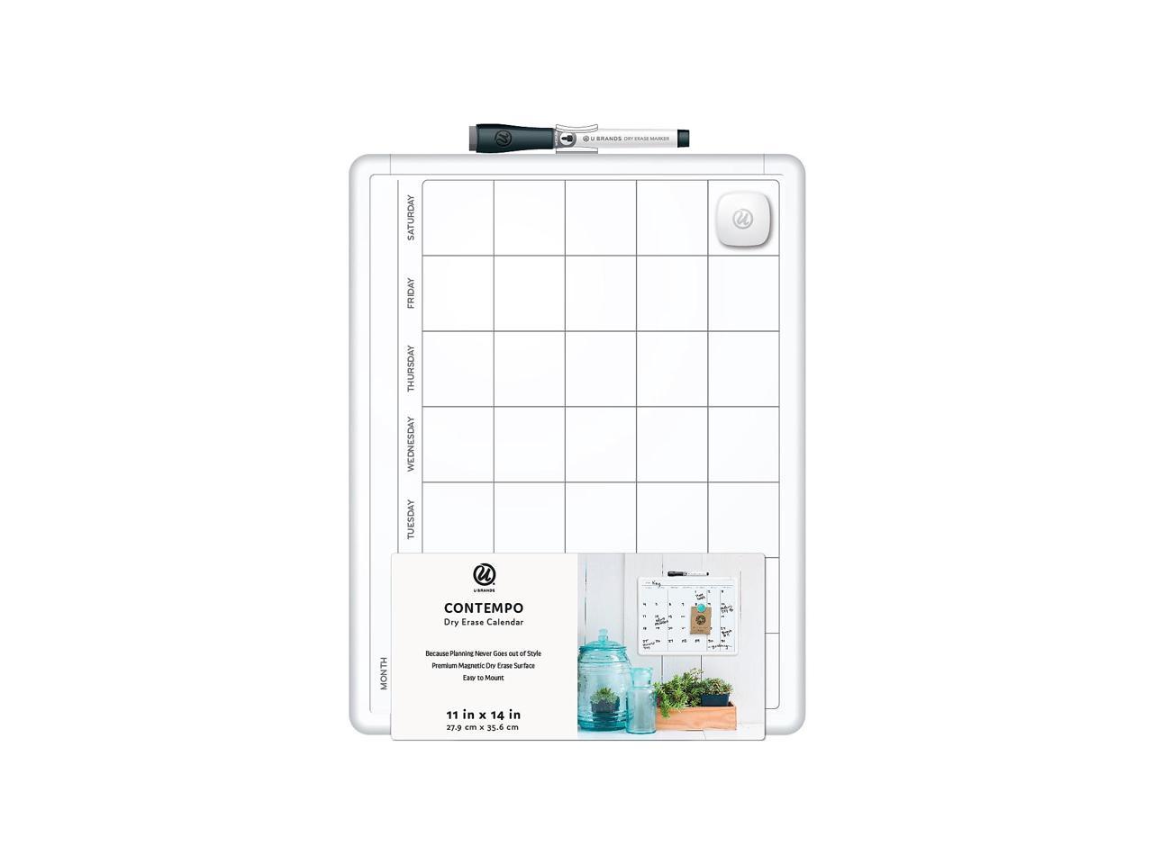 11” x 14” U Brands Contempo Ombre Monthly Calendar Dry Erase Board 