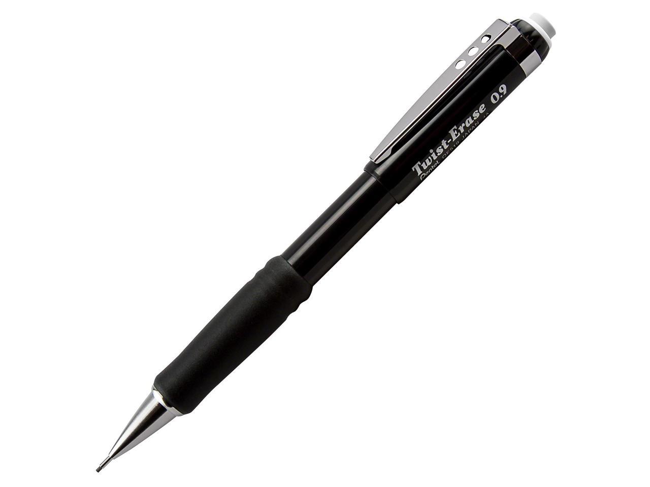 Pentel Twist-Erase III Mechanical Pencil 0.9 mm Black Barrel QE519A ...