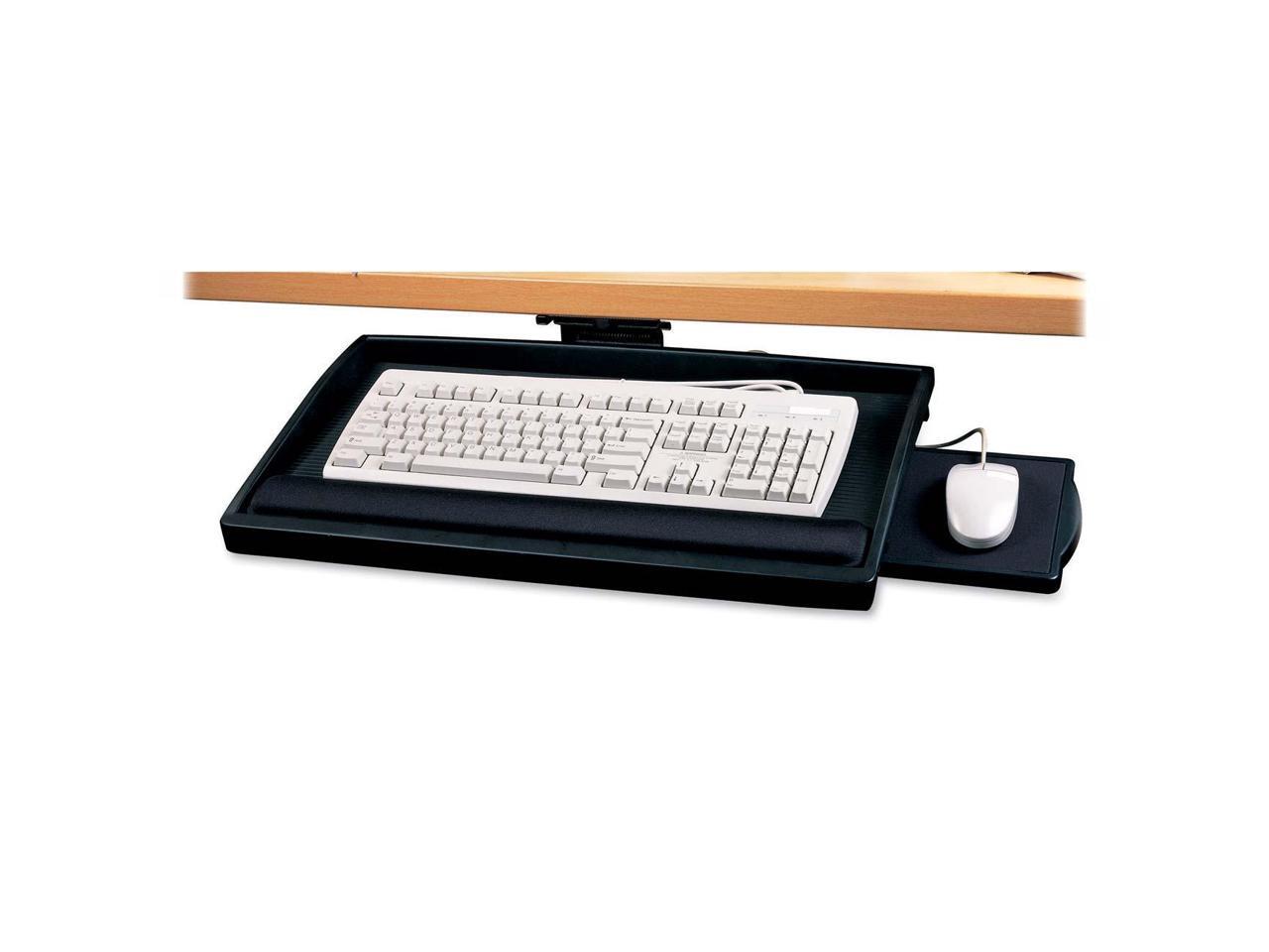 Keyboard Tray Articulating Arm Gel Rest 221/2"x113/4" BK