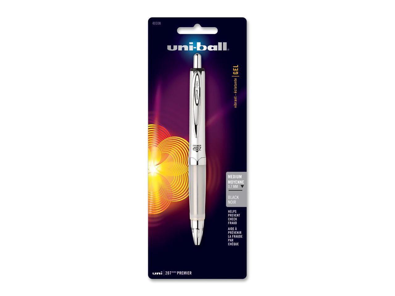 Uni Ball 40108 Uni Ball Signo Premier 207 Retractable Gel Pen, Silver