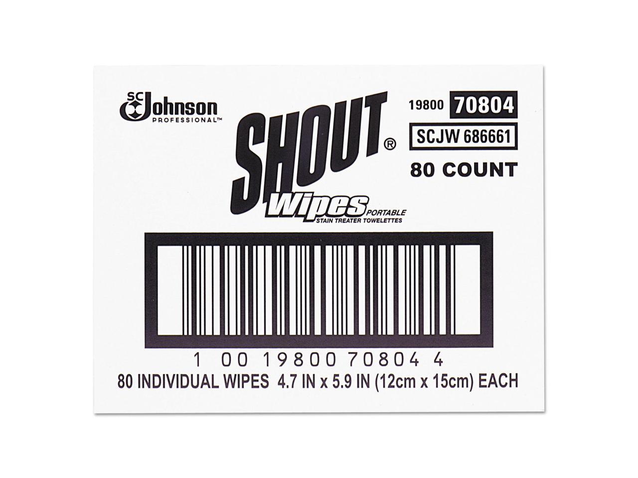 Shout Wipe & Go Instant Stain Remover Wipes 2 Packs = 24 Individual Wipes 