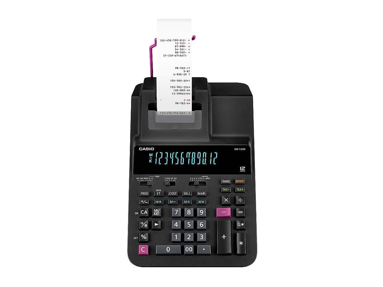 Casio DR120RBK 12Digit Desktop Printing Calculator