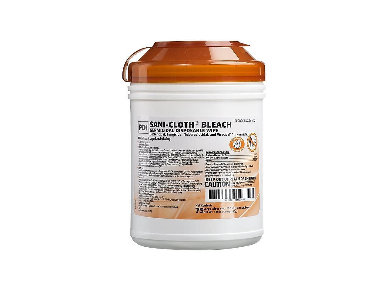 PDI SaniCloth Bleach Disinfecting Wipes P54072CT