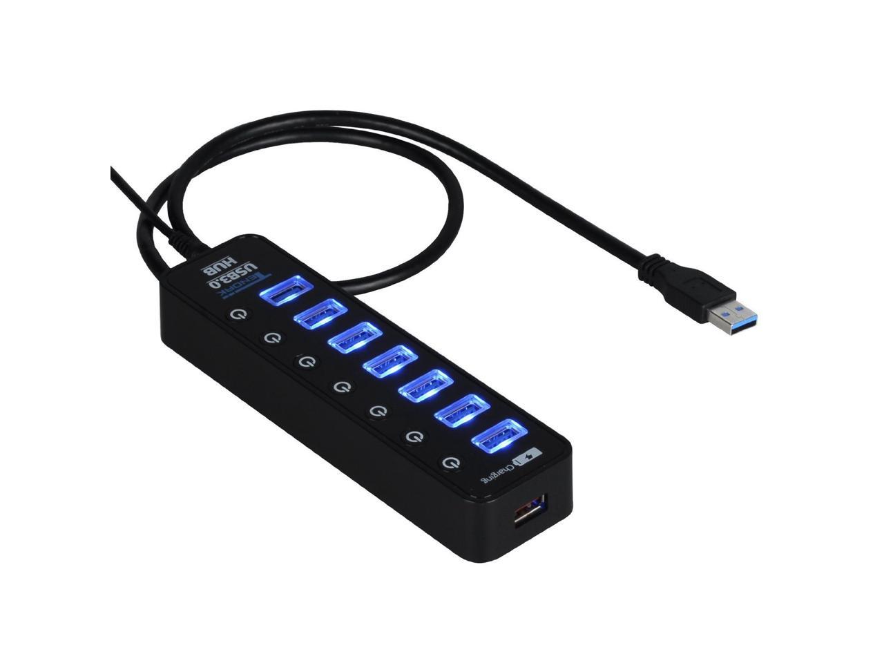 USB 3.0 HUB 7 Port High Speed USB Outlet Socket Power Strip Data ...