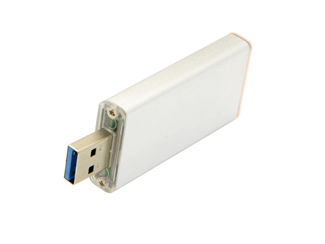 USB 3.0 to 42mm NGFF M2 B/M-key SSD External PCBA Conveter Adapter Silver Case 