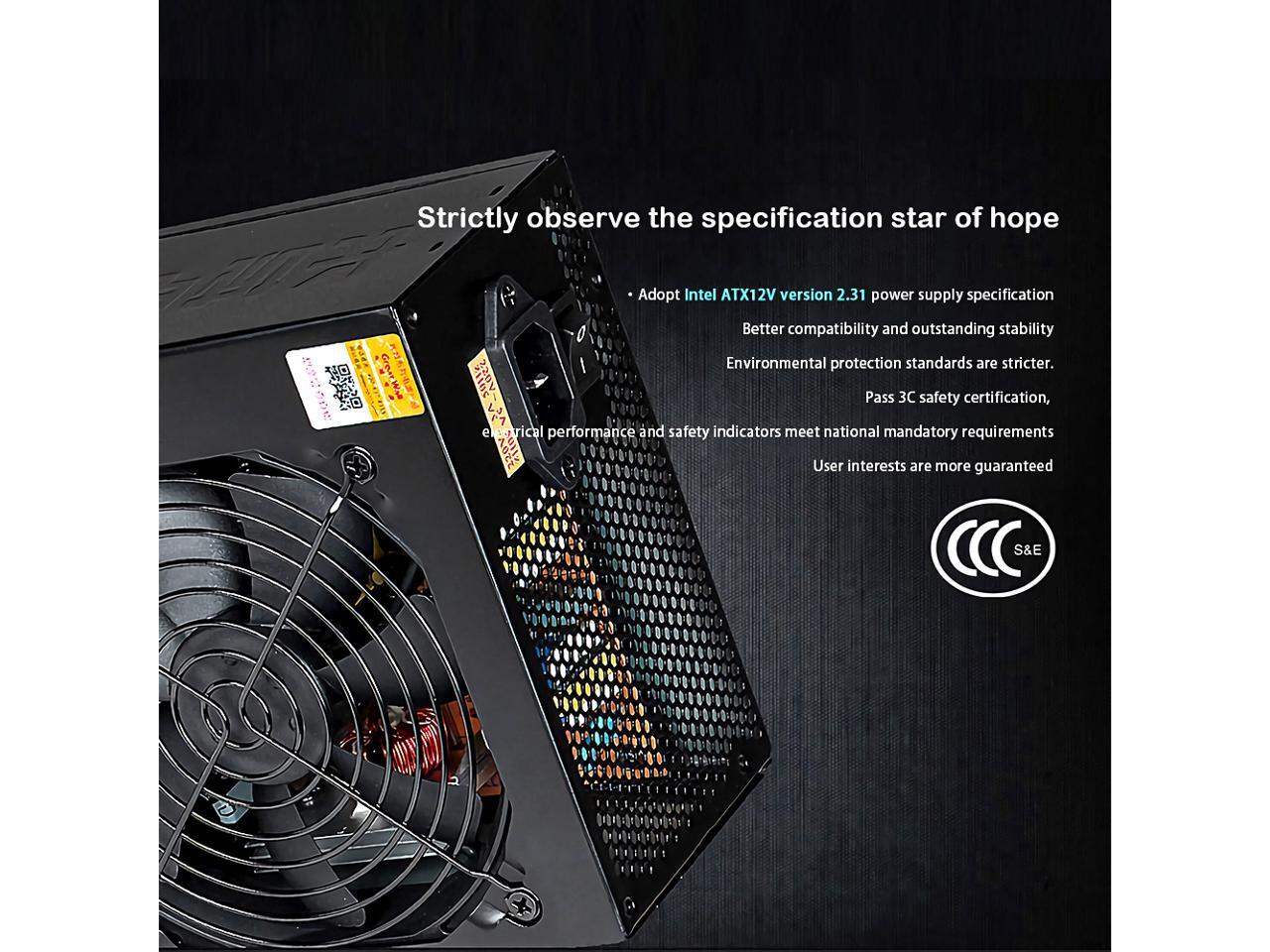 Great Wall PC Power Supply 500W Source 80Plus Gold Bronze 12V ATX PSU