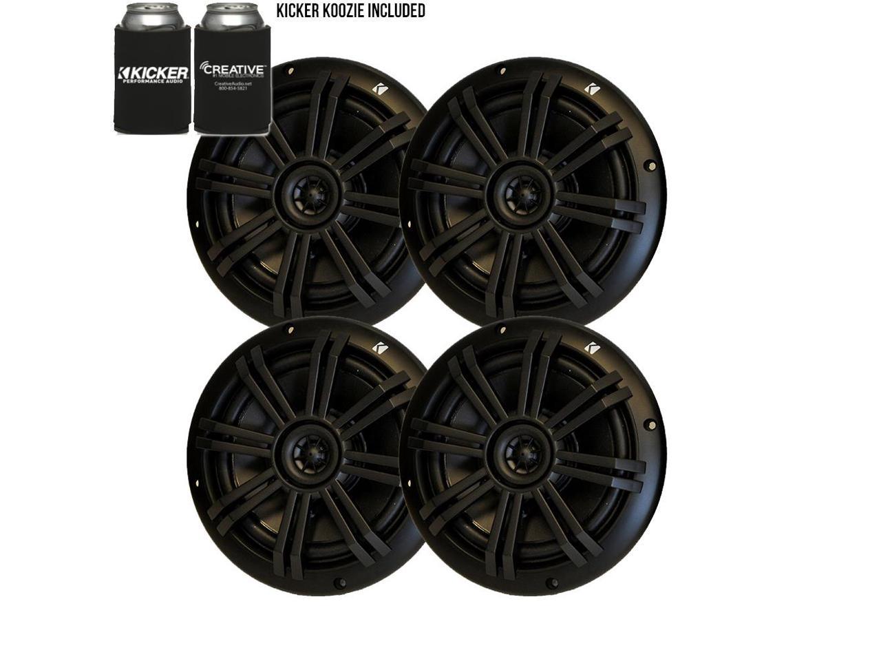 Kicker Black OEM Replacement Marine 6.5" Coaxial speaker Bundle 4 Speakers 
