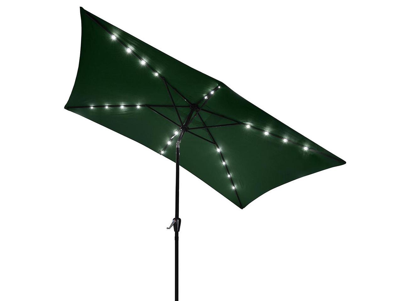 10x6 5 Ft Patio Umbrella W Solar Powered Led Light Tilt Garden Market Beach Newegg Com