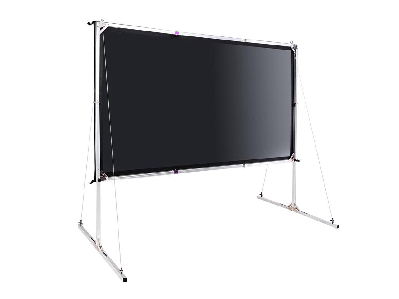 120" Portable Fast Folding Projector Screen 169 HD w/ Stand for Indoor