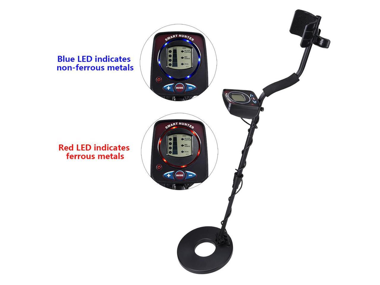 Dual Led Metal Detector Sensitive Search Treasure Hunter Finder Lcd Display Waterproof Coil Newegg Com