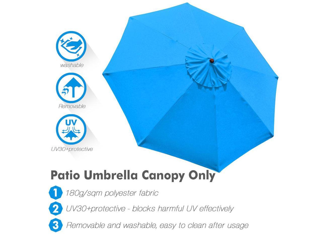 Universal Replacement Umbrella Canopy Patio Beach Parasol Top Cover 8.5ft UV50 