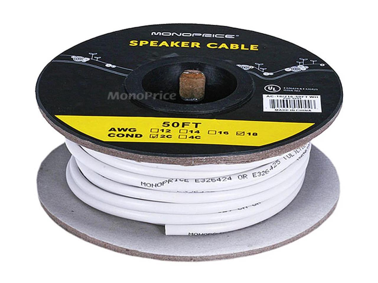 Monoprice Access Series 18 Gauge AWG CL2 Rated 2 Conductor Speaker Wire