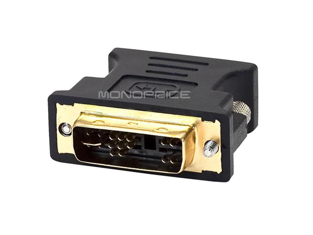 Monoprice Inc Dvi A Dual Link Male To Hd15vga Female Adapter Gold Plated 0107