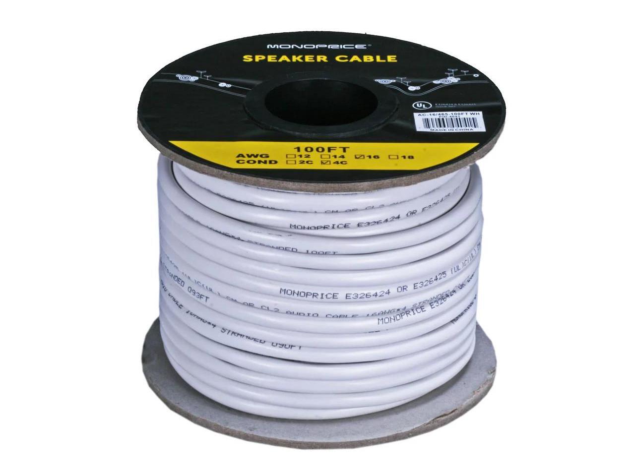 Monoprice Access Series 16 Gauge AWG CL2 Rated 4 Conductor Speaker Wire