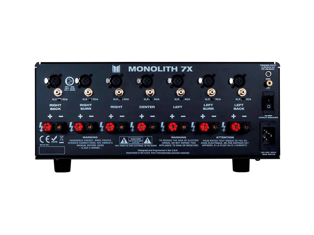 Monoprice Monolith MultiChannel Power Amplifier Black With 7x200