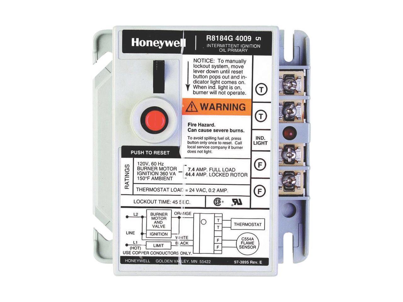 Honeywell R8184G4009 ProtectoRelay Oil Burner Control (45-Sec Timing