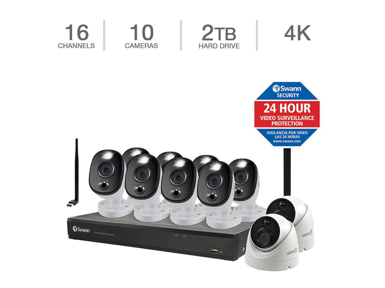 Swann 4K DVR Security Kit with 16 Channel DVR, 8 Sensor Warning Light