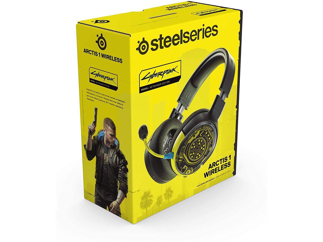 Steelseries Arctis 1 Wireless Cyberpunk Limited Edition Gaming Headset Usb C Wireless Detachable Clearcast Microphone Compatible With Pc Ps4 Xbox Nintendo Switch And Lite Android Netrunner Newegg Com