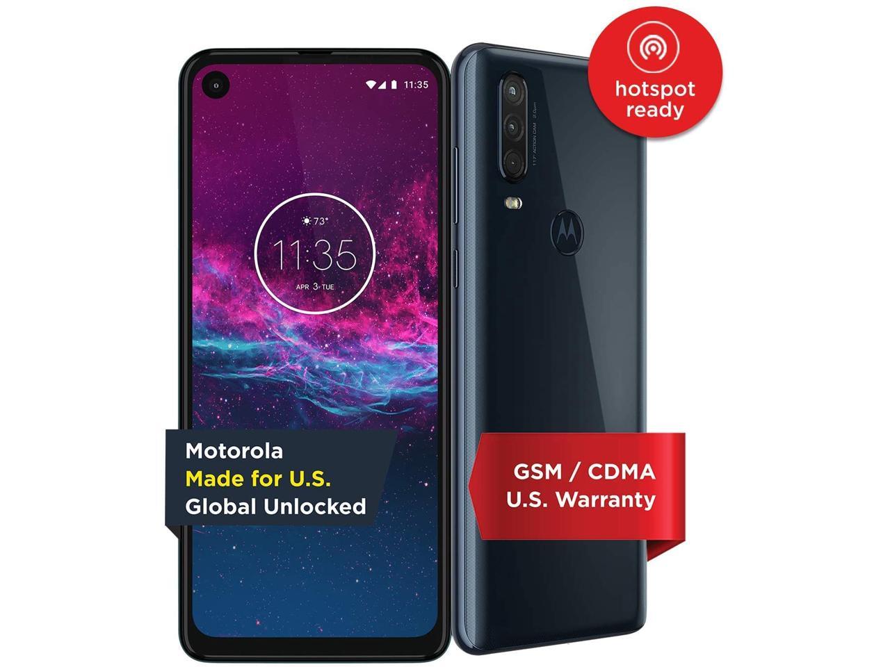 Motorola One Action Unlocked Made For Us By Motorola 4 128gb 16mp Camera Denim Moto Unlocked Smart Smartphone Cell Phone Pagl0001us Newegg Com