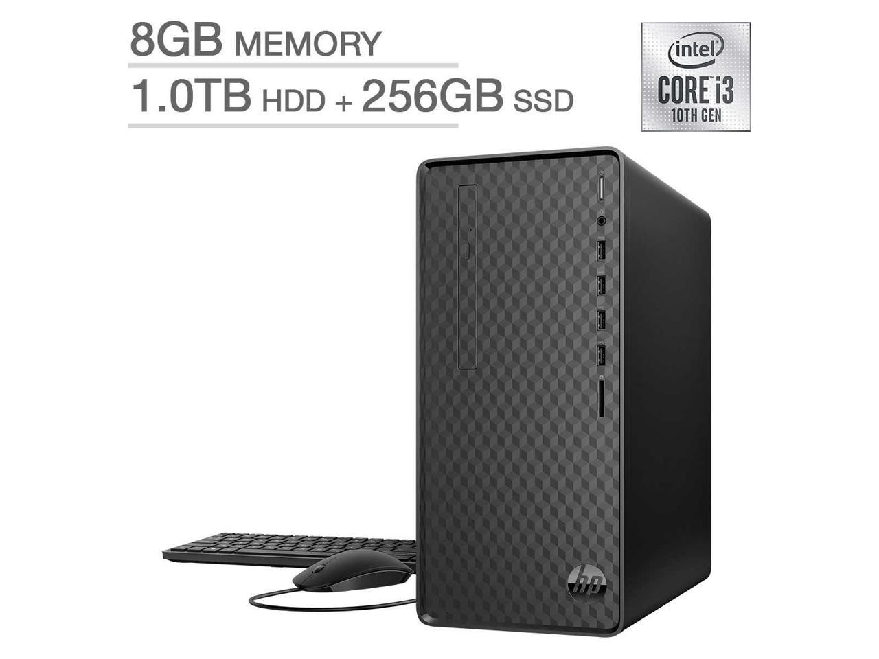 HP Desktop 10th Gen Intel Core i3-10100 PC Computer M01-F1057c 8GB Memory  1TB + 256GB SSD