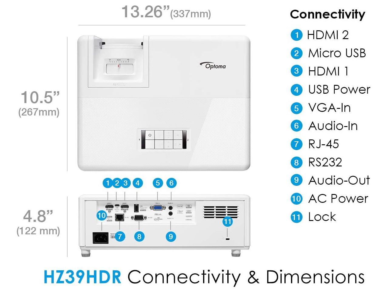 optoma hz39hdr laser hdr home theater projector