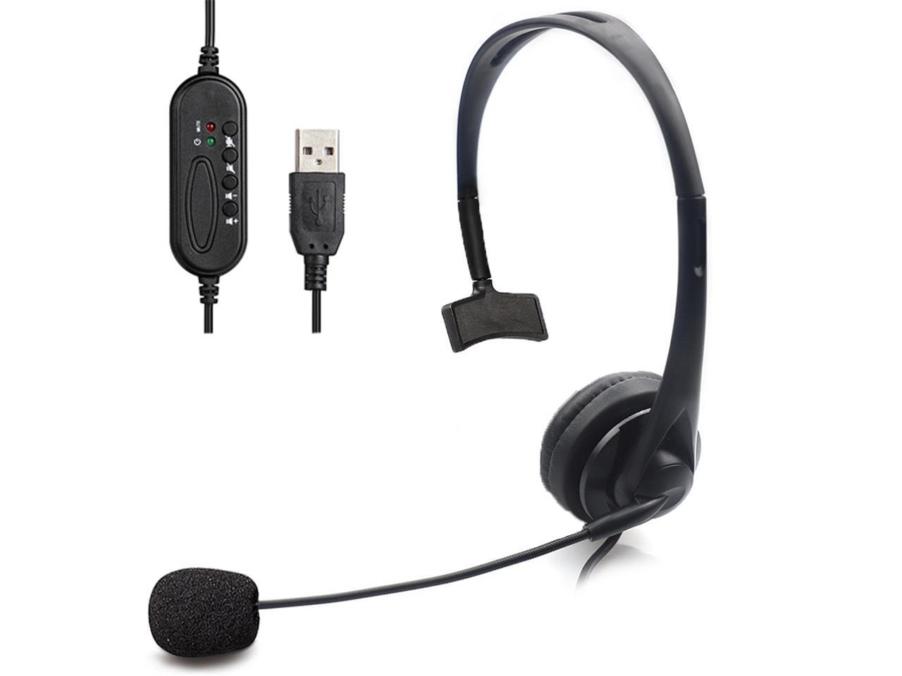 USB Headset with Microphone Noise Cancelling & Audio Controls, Wideband