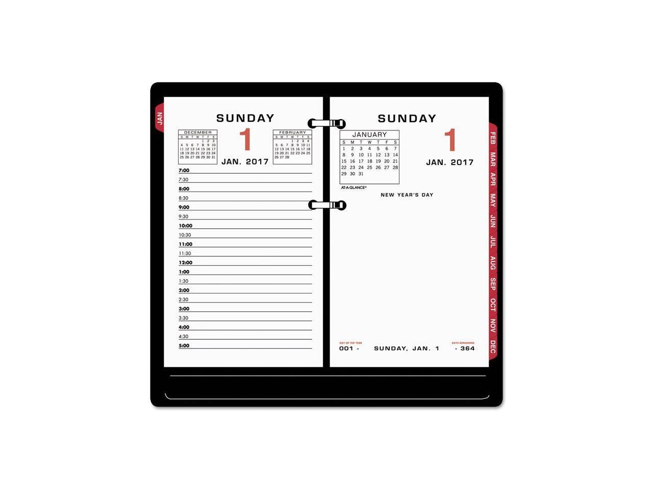 ATAGLANCE E01750 TwoColor Desk Calendar Refill, 3 1/2 X 6, 2017