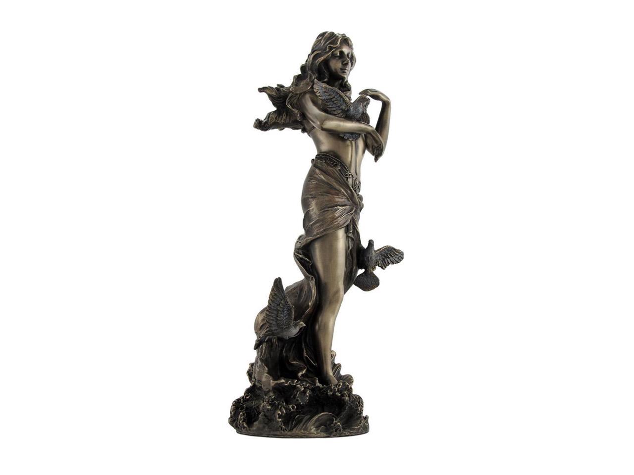 Bronzed Aphrodite with Doves on Scallop Shell Statue - Newegg.com