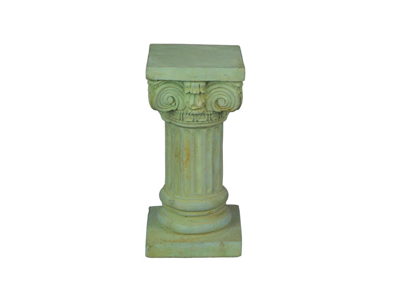 Zeckos Solid Concrete Roman Pillar Mini Statue Pedestal 