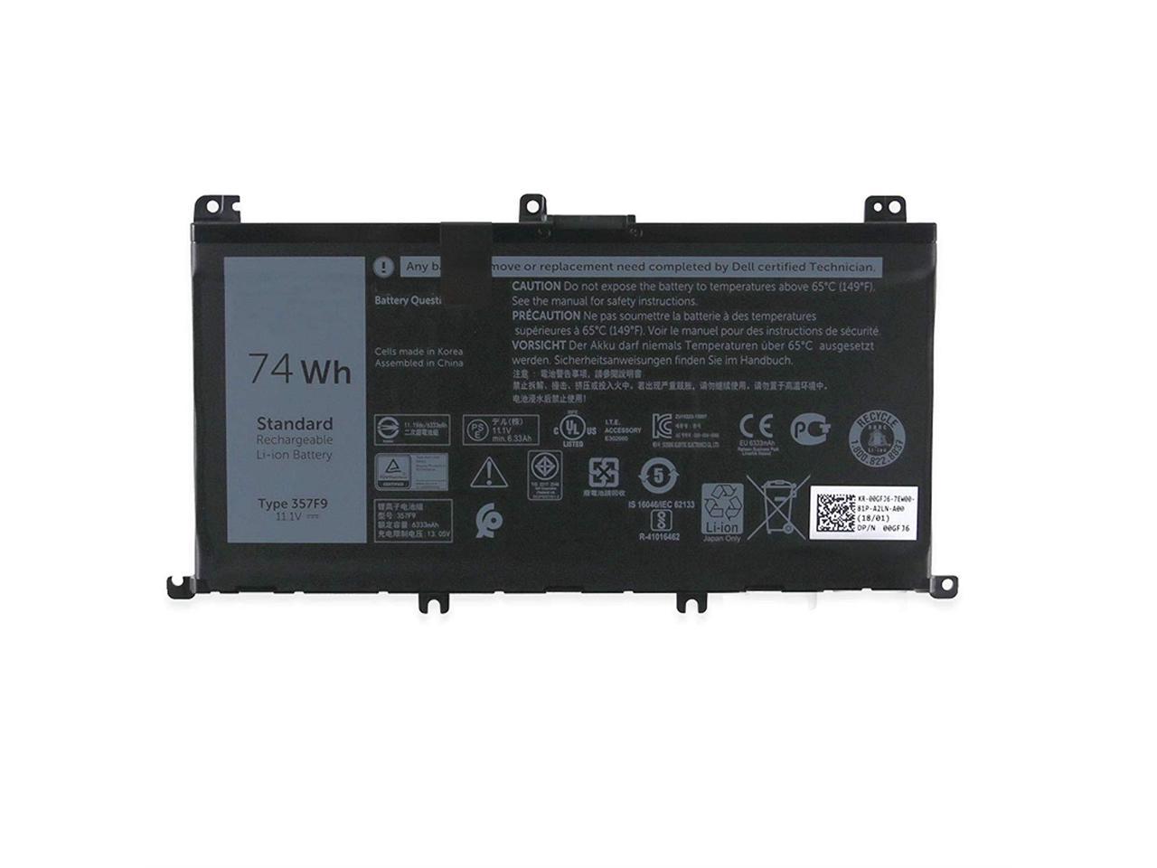Ding New 357F9 Replacement Laptop Battery Compatible with Dell ...