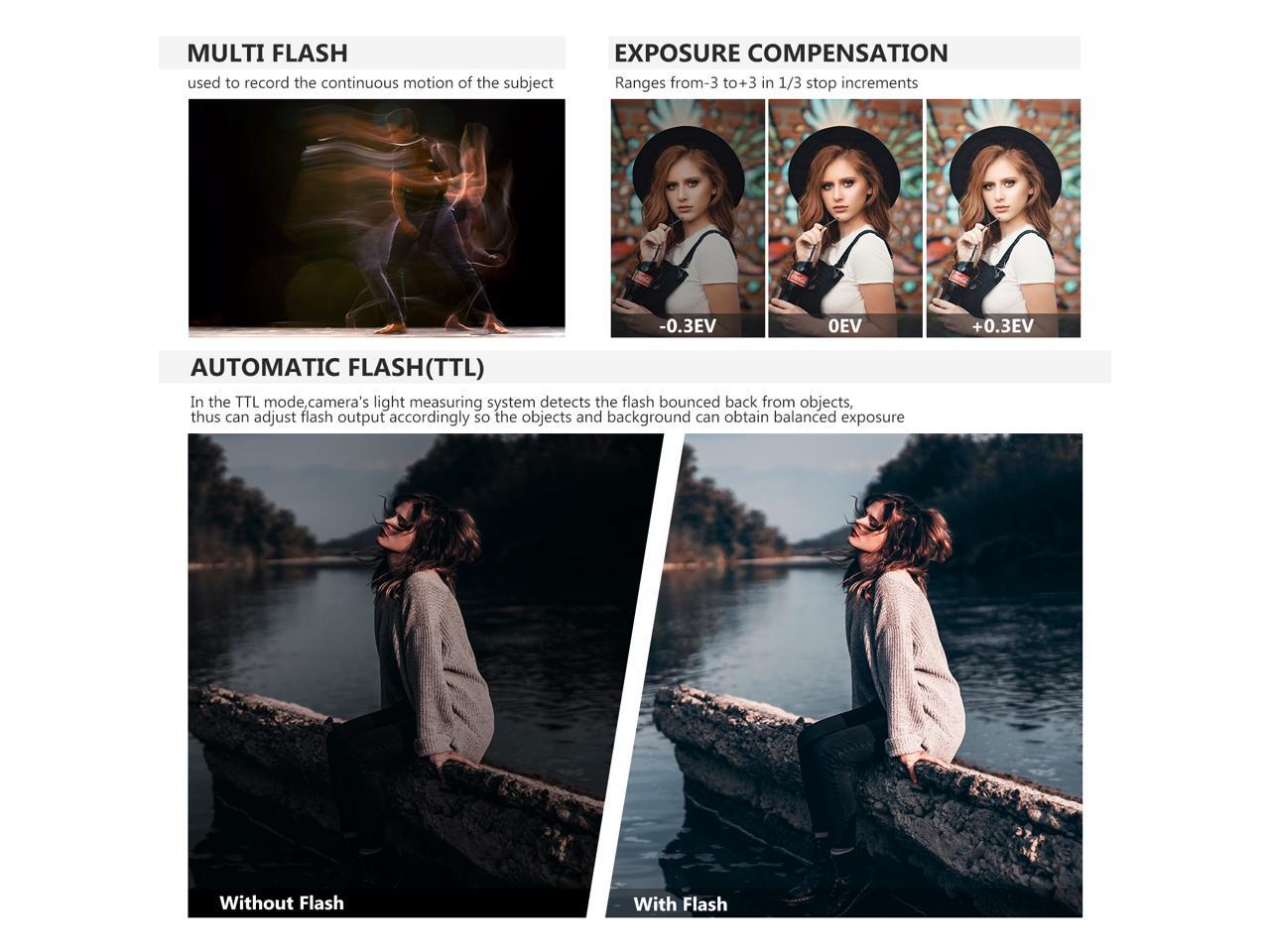 III//II A7III Neewer NW635 TTL GN58 Flash Kit Compatible con C/ámaras de Zapata Sony MI A9II A9 A7RIV II A7SII A6600 A6500 A6400 A6300 A6000 A99II A77II RX10II III//IV Difusor Bater/ía Incluida