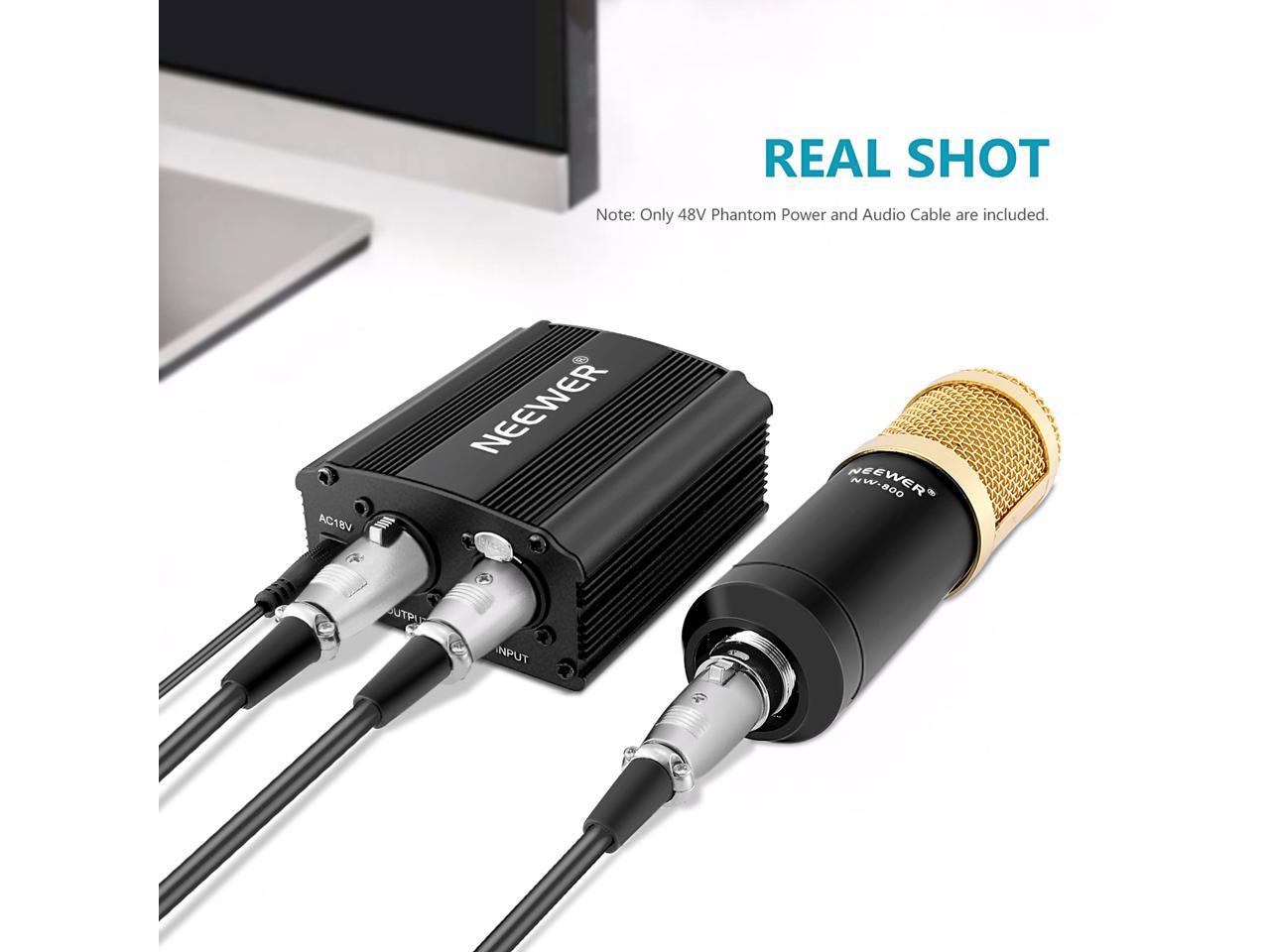 Neewer® 1 Channel 48V Phantom Power Supply Black with Adapter and One