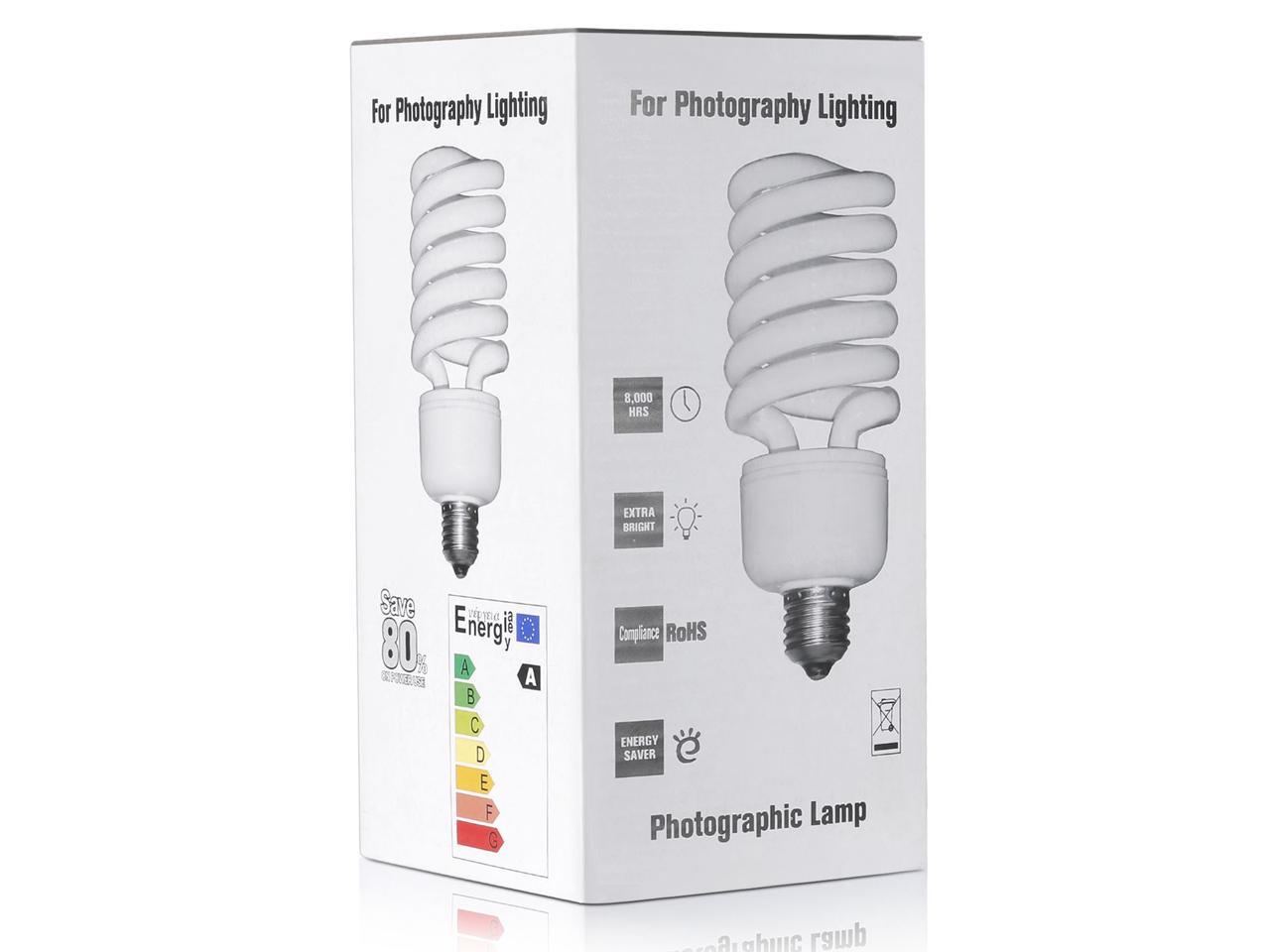 Neewer 85W 110V 5500K Tri-Phosphor Spiral CFL Daylight Balanced Light Bulb in E27 Socket for Photo and Video Studio Lighting 85W 