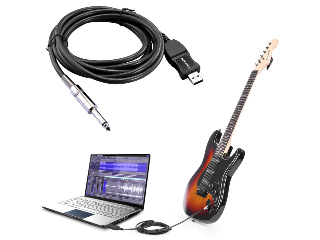 Neewer Guitar Bass To USB Link Cable Adapter for PC/MAC Recording