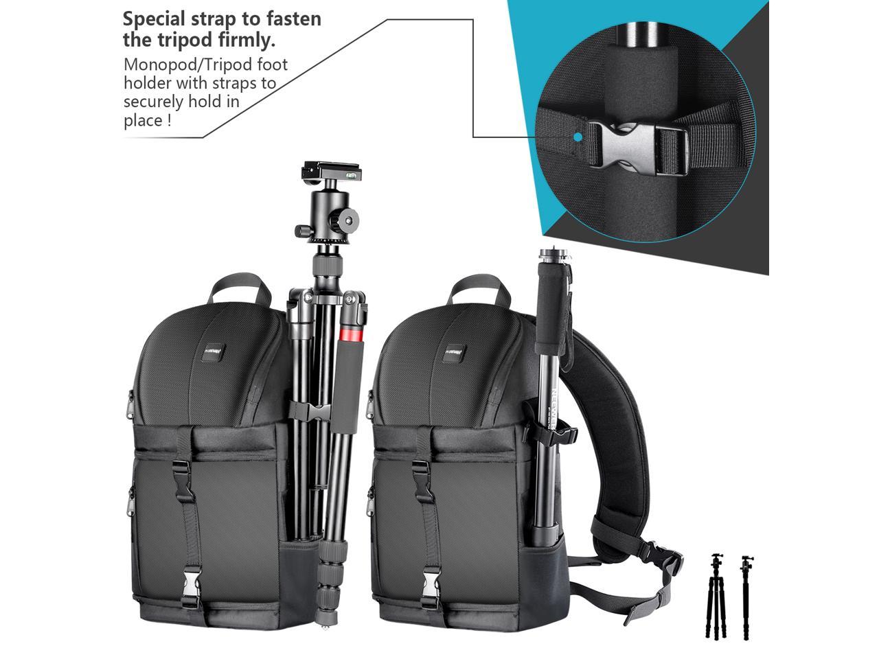 Camera Case Backpack with Padded Dividers for DSLR and Mirrorless Cameras Neewer Sling Camera Bag Black Tripods and Other Accessories Nikon, Canon, Sony Pentax Olympus etc. Lens