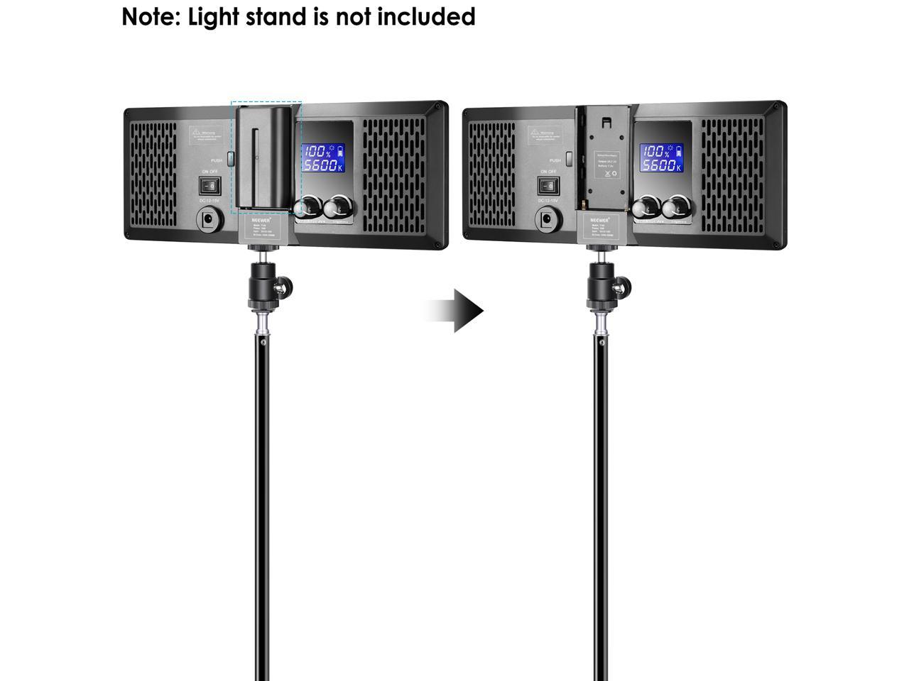 Neewer 2 Packs Super Slim LED Video Light with Light Stand Photography