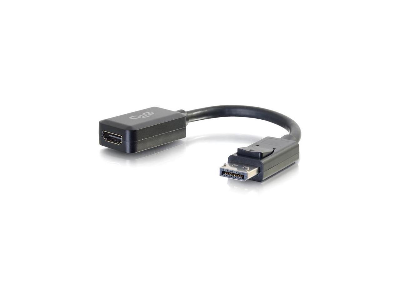 C2G 54322 DisplayPort Male to HDMI Female Adapter Converter, TAA Compliant, Black (8 Inches
