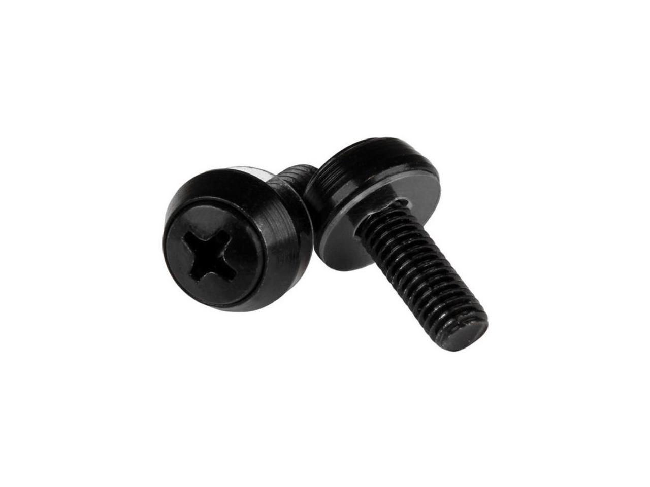 Black CABSCREWSM6B 50-Pack StarTech.com M6 Mounting Screws X 12mm for Server Rack and Cabinet