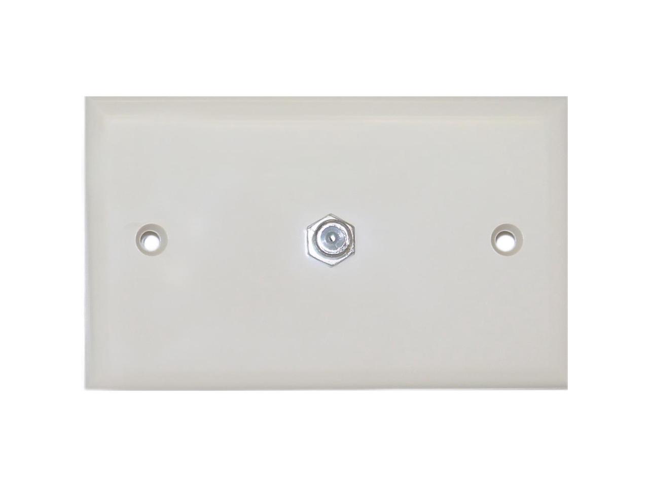 Cable Wholesale TV Wall Plate W/ 1 FPin Coupler Ivory