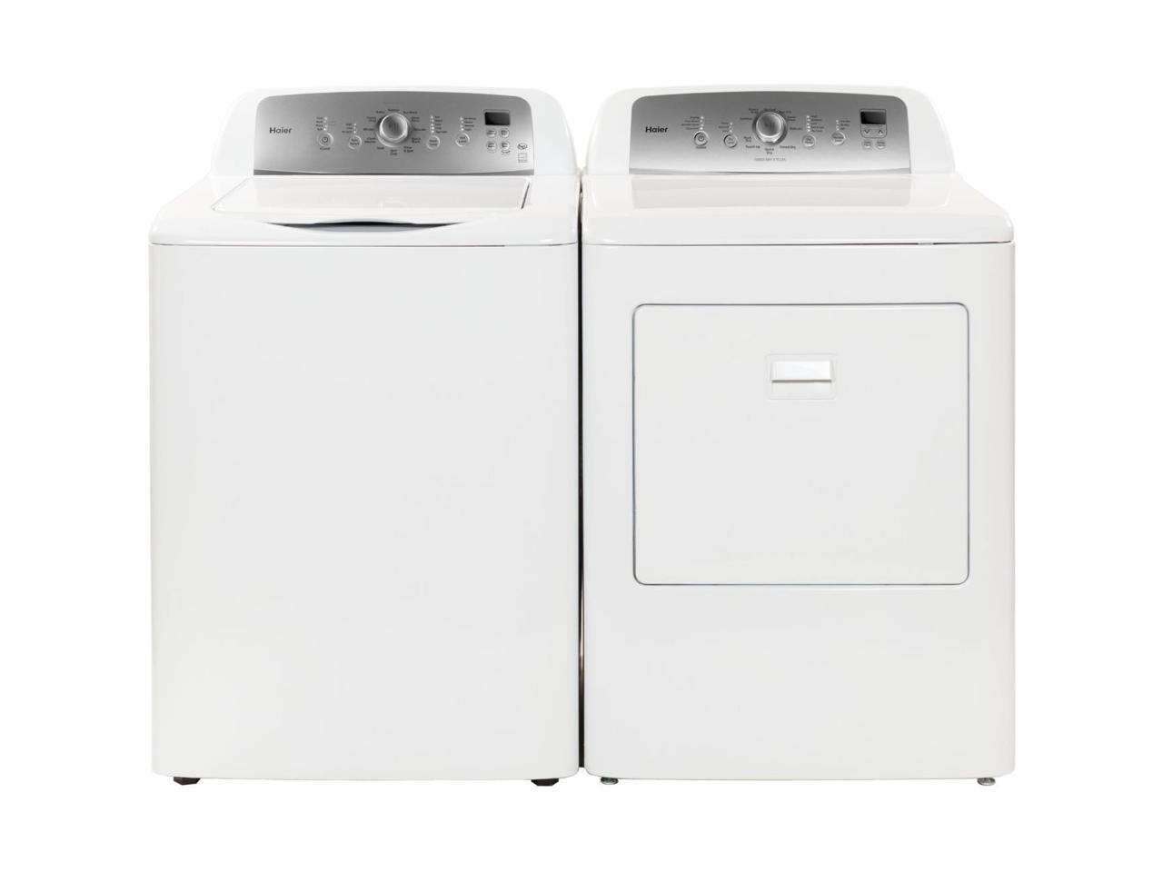 Haier America GDE560BW HAIER ELECTRIC DRYER, 7.0 CUFT, 10 CYC, 4 TEMP, SENSOR, DRYER RACK, WHITE